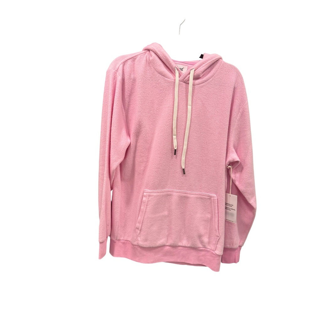 Feat Pink Terry Cloth Hoodie Casual Everyday Comfort Size Medium NWT